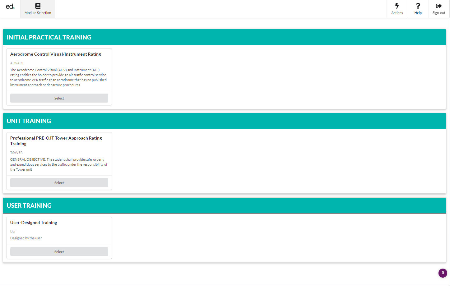 Module selection